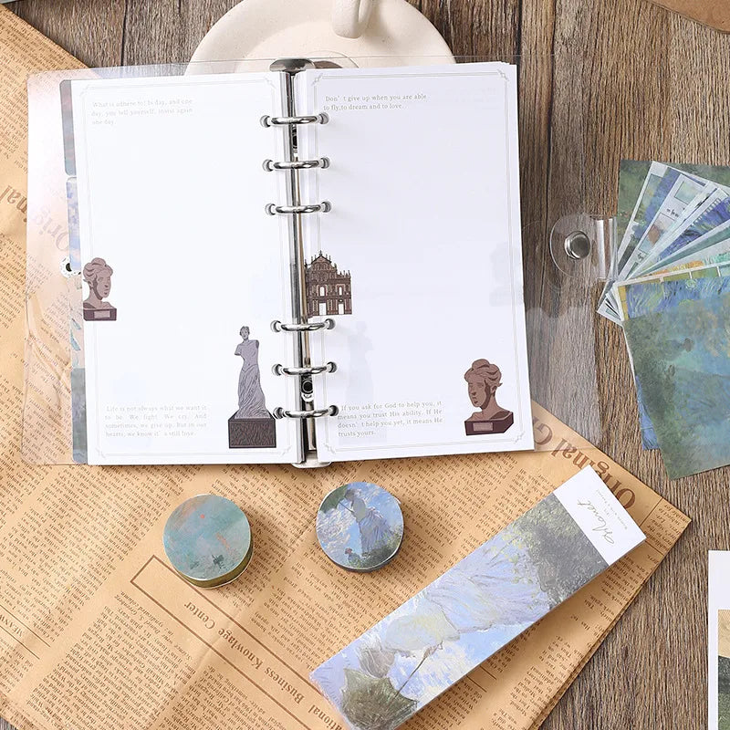1 set cartoon class learning paper retro artistic stationary sets
