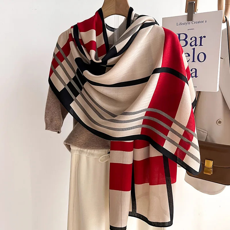 Women's Simple Style Geometric Polyester Scarf