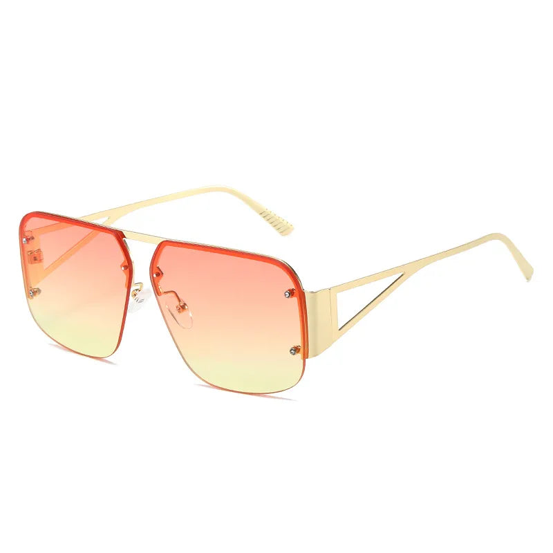 classic style geometric pc square full frame men's sunglasses