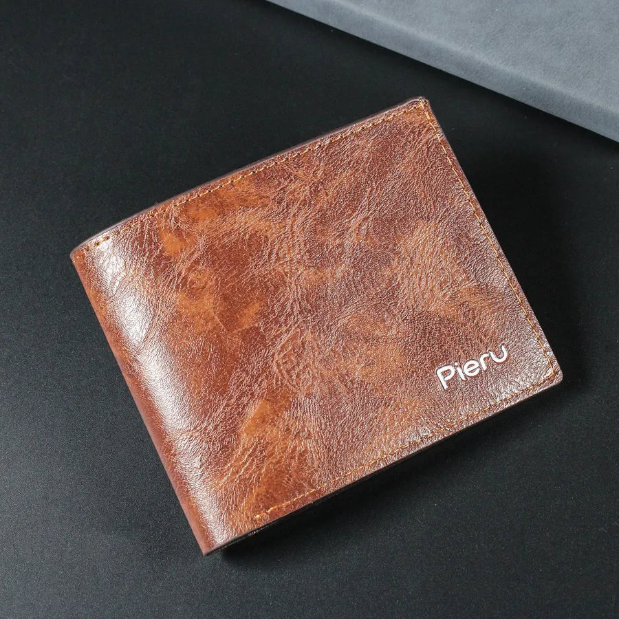 Men's Solid Color Pu Leather Open Small Wallets
