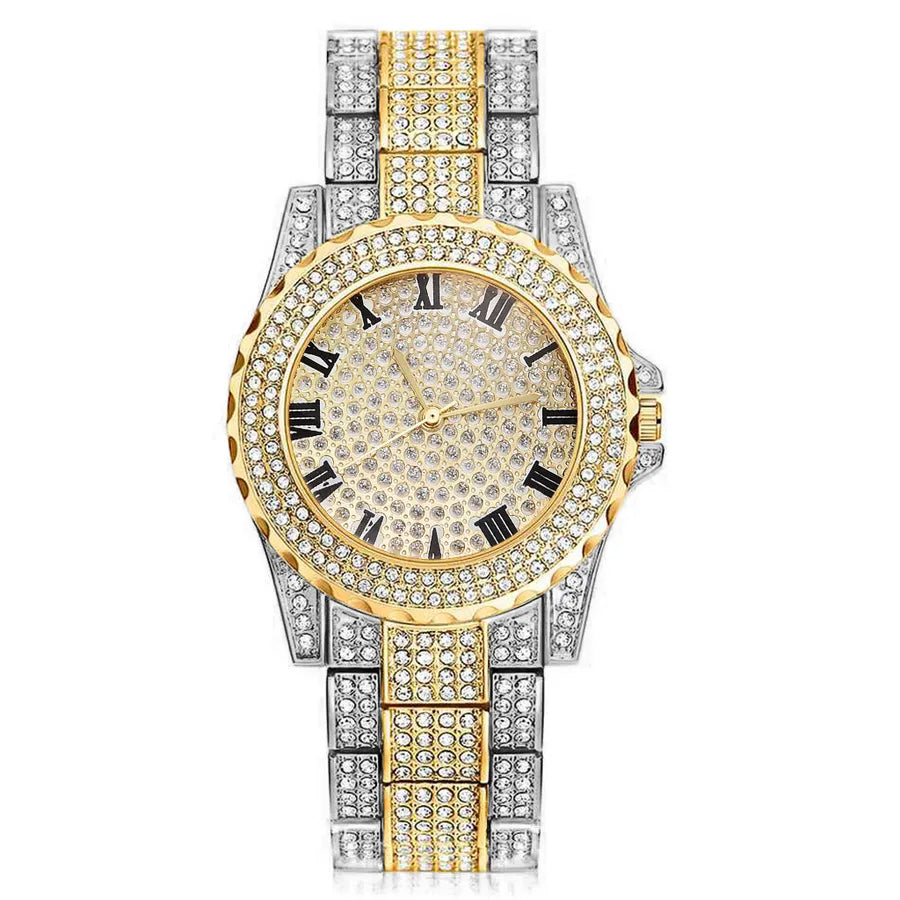 Shiny Solid Color Single Folding Buckle Quartz Women's Watches
