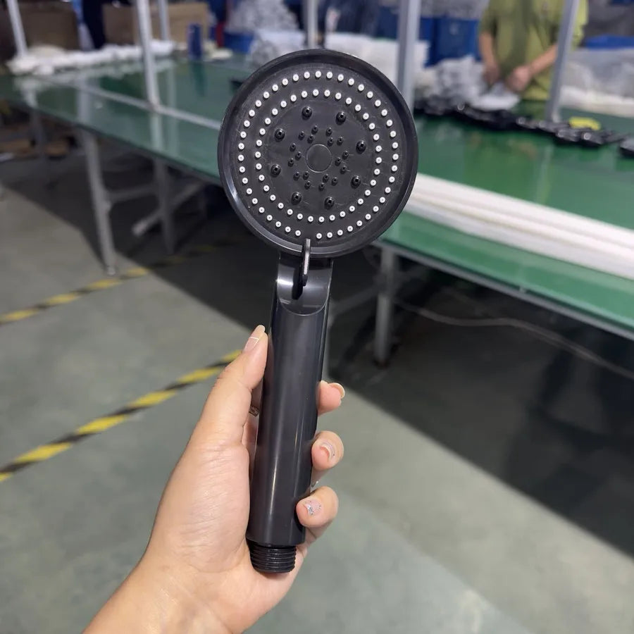 Spray shower booster shower head frosted black hand-held shower head suit five-speed multi-function universal interface