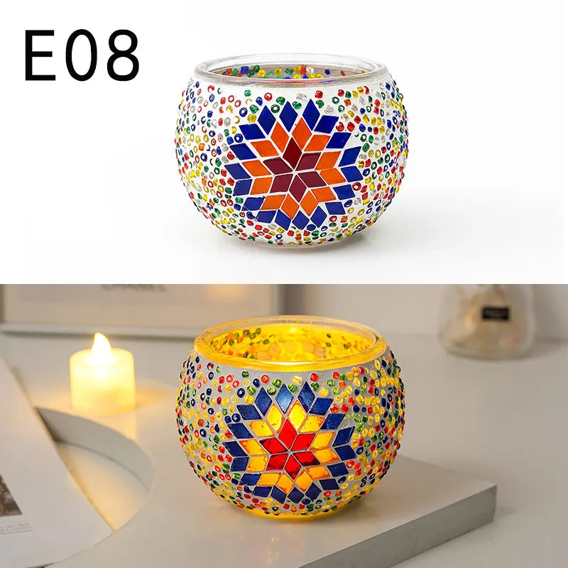 No Retro Geometric Glass candlestick