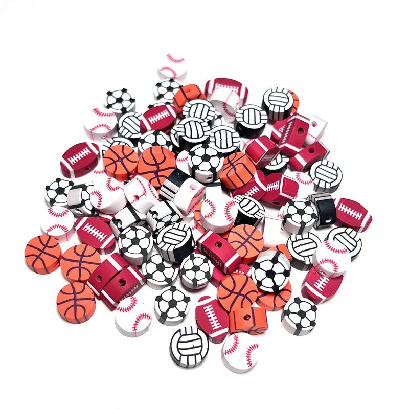 100 PCS/Package 10*4.5mm soft clay Ball Beads