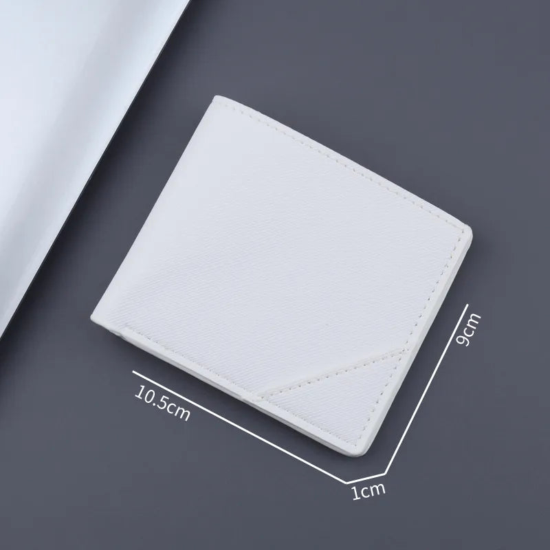 Men's Solid Color Pu Leather Open Small Wallets