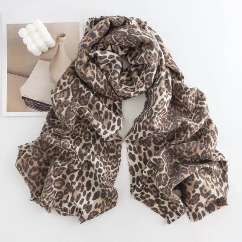 Women's Sweet Leopard Polyester Scarf