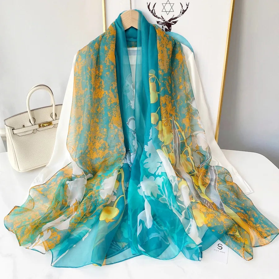 Women's Elegant Basic Color Block Polyester Scarf