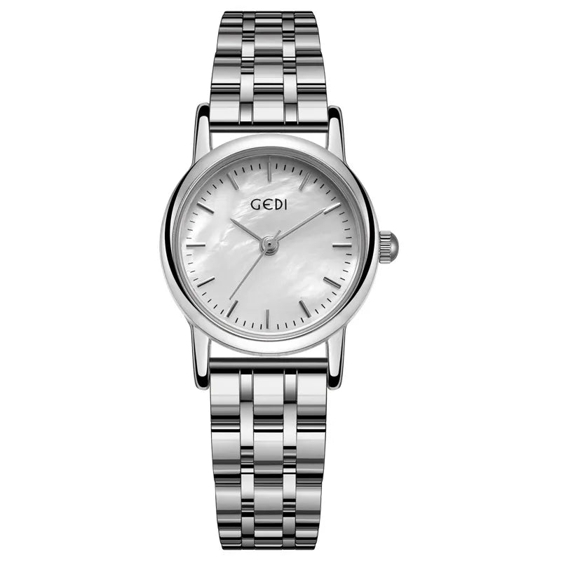 basic solid color buckle quartz women's watches