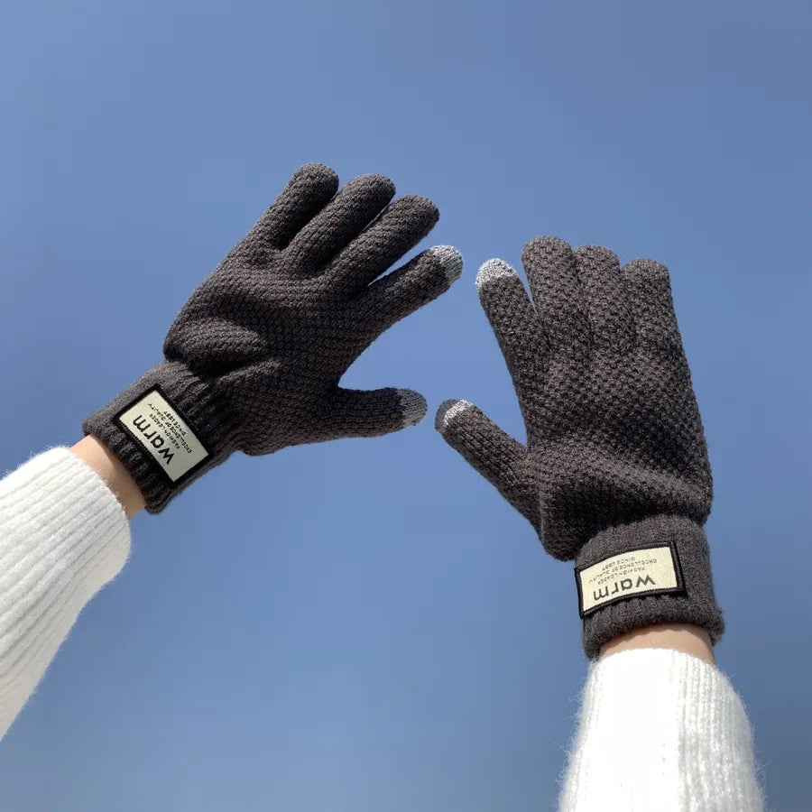 unisex simple style solid color gloves 1 set