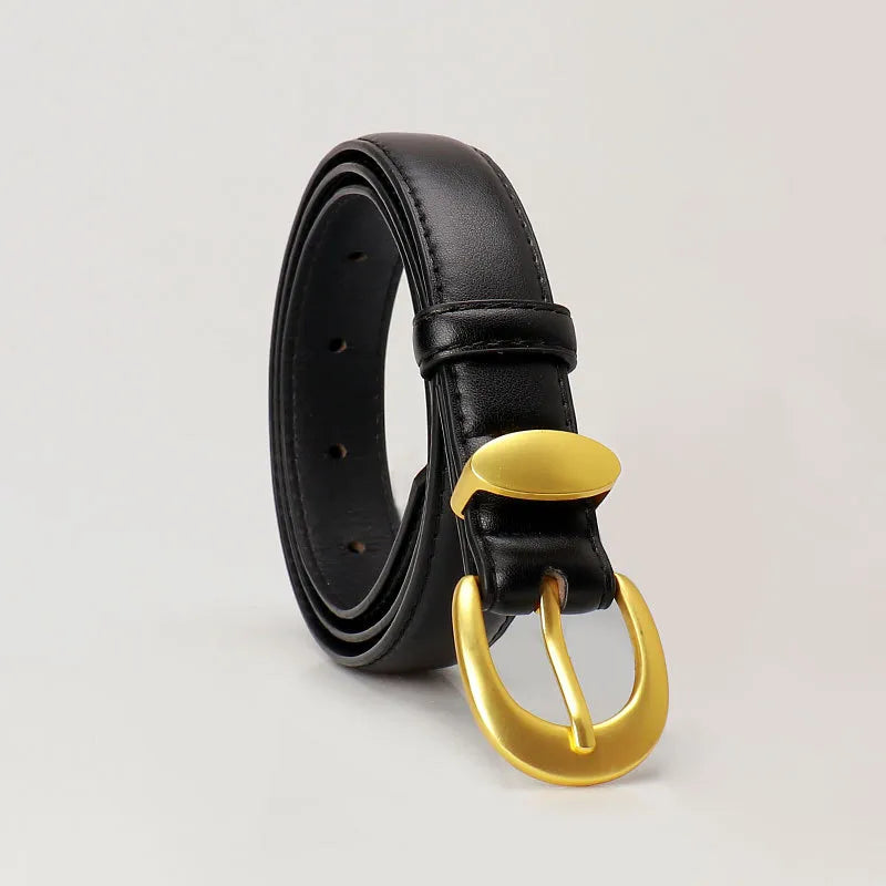 Basic Simple Style Solid Color Imitation Leather Alloy Women's Leather Belts