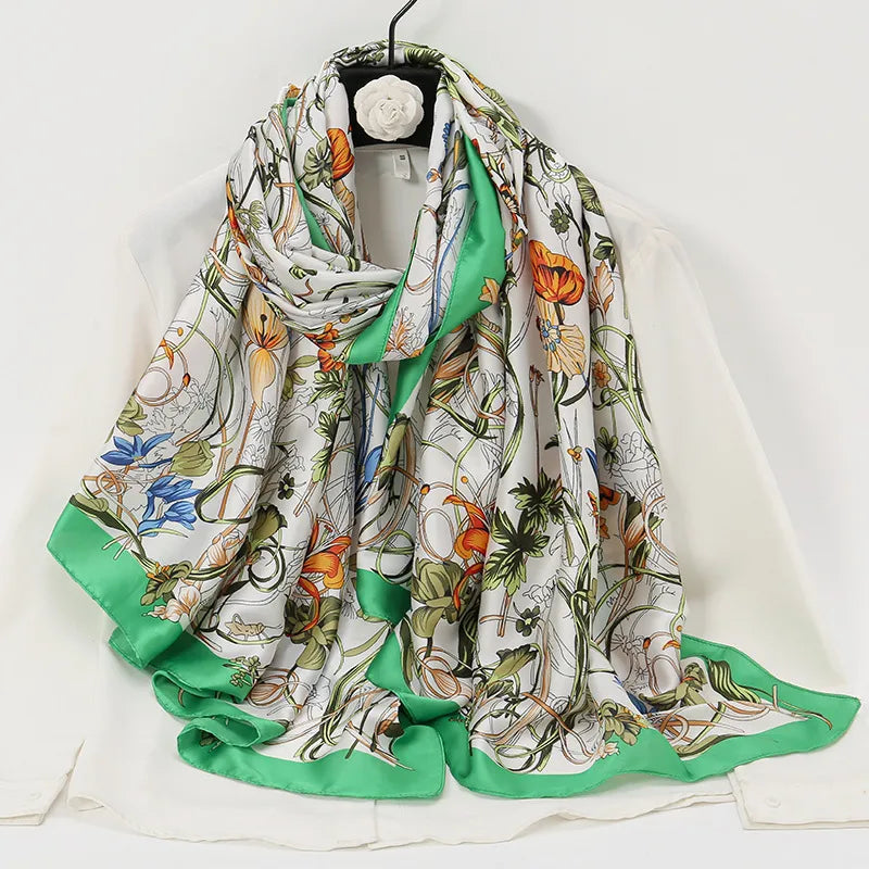 women's lady flower cloud brocade printing scarf