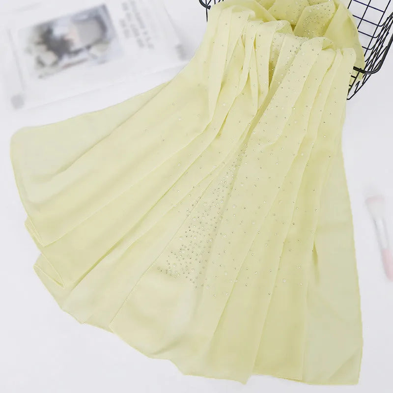 women's retro solid color chiffon silk scarves