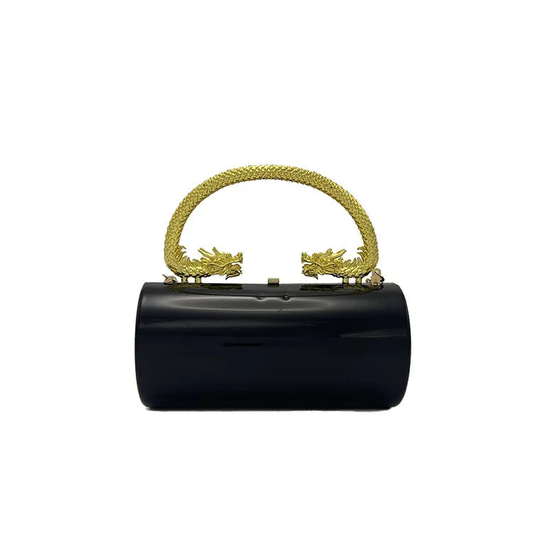 Gold Silver Green Arylic Solid Color Cylindrical Evening Bags