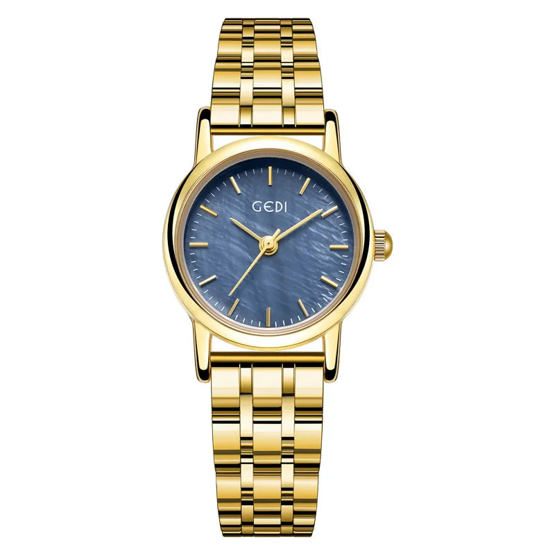 basic solid color buckle quartz women's watches