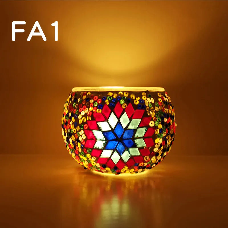No Retro Geometric Glass candlestick