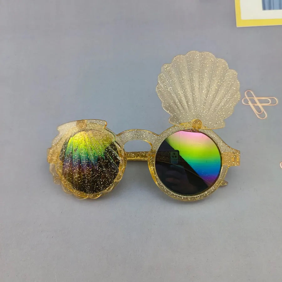 Cute Novelty Shell Ac Round Frame Full Frame Kids Sunglasses