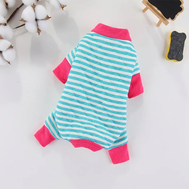 simple style cotton stripe pet clothing