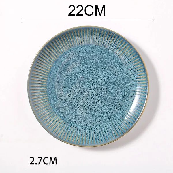 Retro Solid Color Flower ceramics Tableware 1 Piece