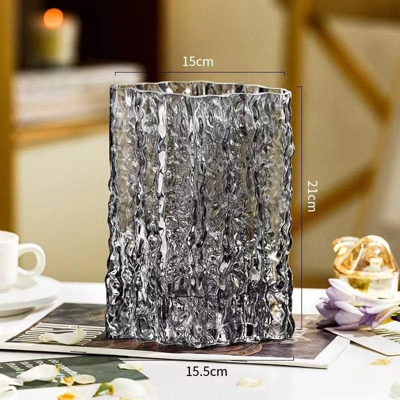 Simple Style Solid Color Glass Vase Artificial Decorations
