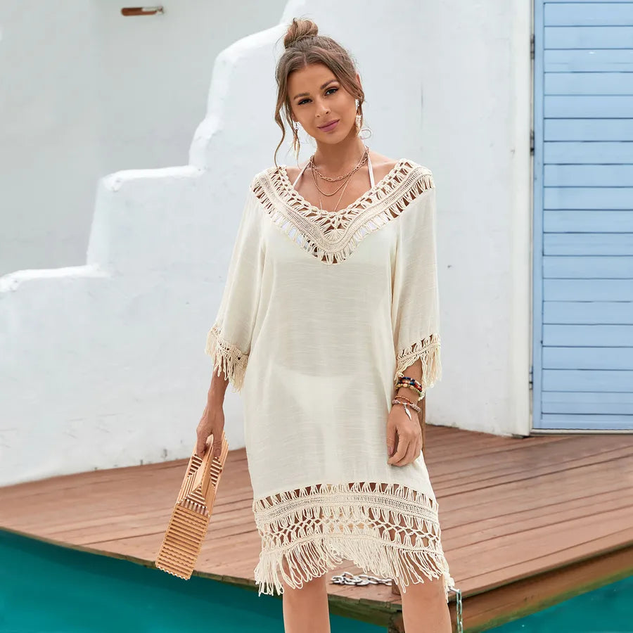Women's Solid Color Vacation Cover Ups