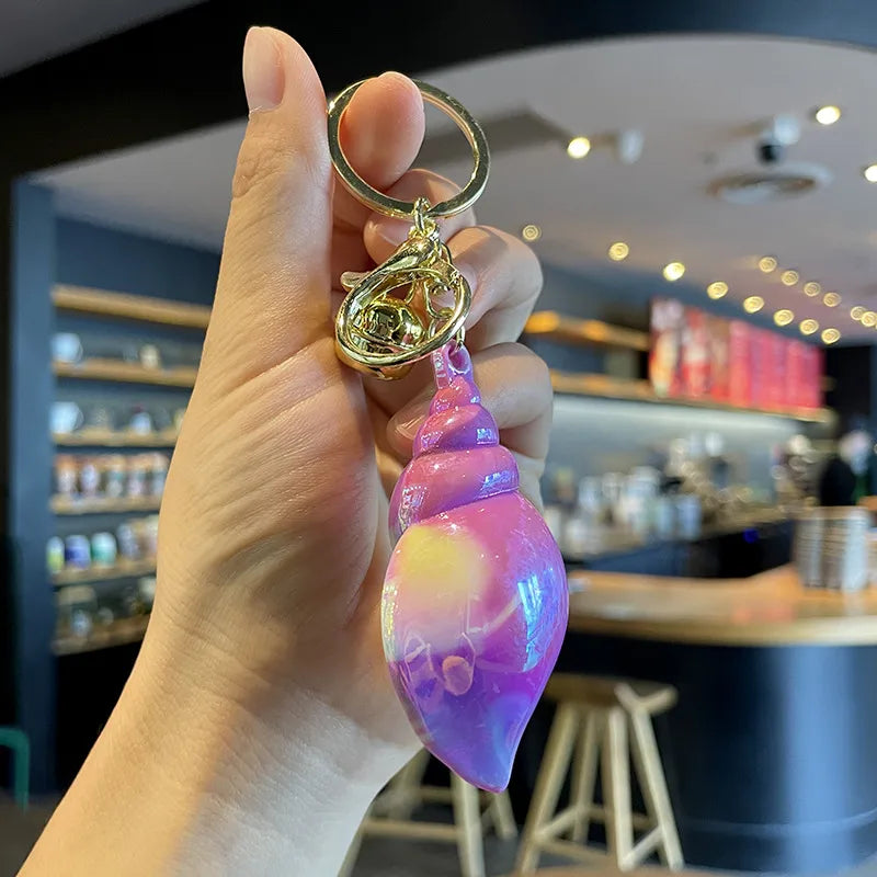 Cute Conch Arylic Alloy Unisex Keychain