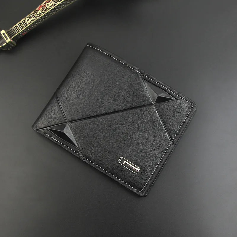 men's stripe pu leather open wallets