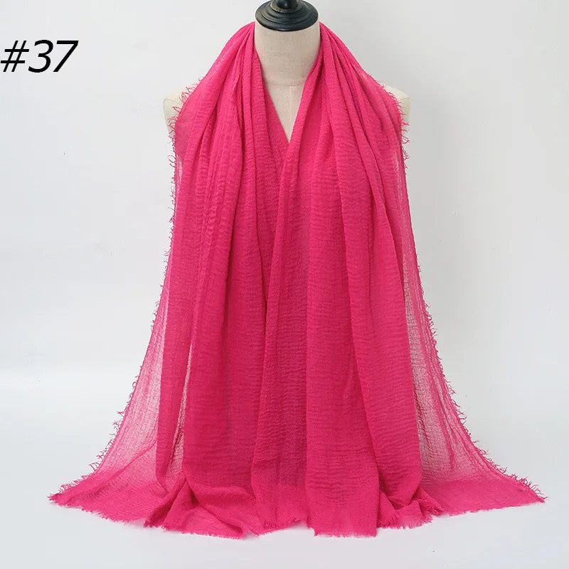 fashion solid color cotton pashmina scarves
