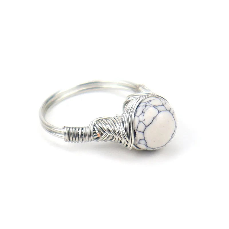 retro geometric agate plating rings 1 piece