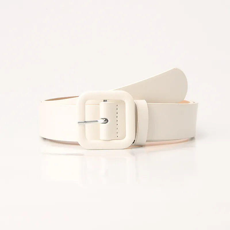 Elegant Simple Style Solid Color Pu Leather Women's Leather Belts