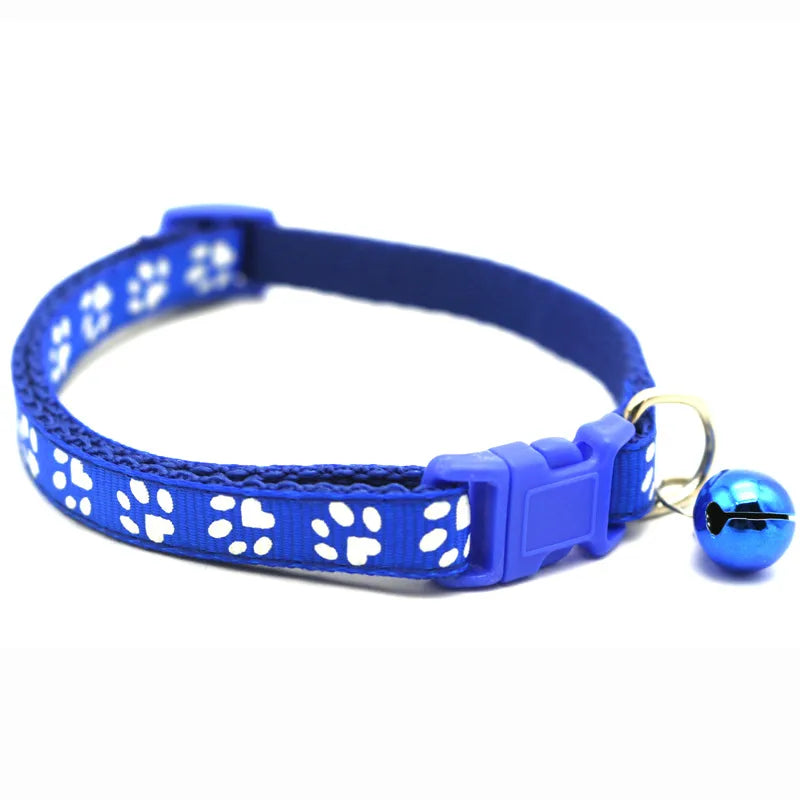 casual pp solid color footprint pet collar