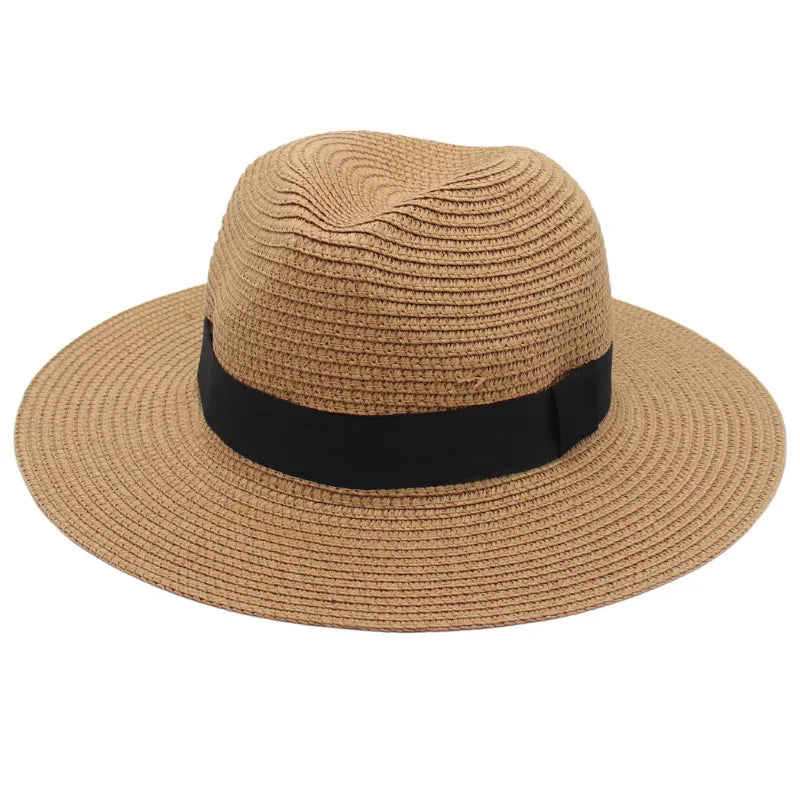 Unisex Vacation Classic Style Solid Color Big Eaves Straw Hat