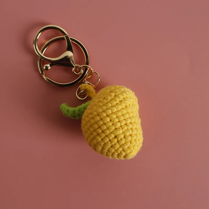 Cute Fruit yarn Knitting Keychain