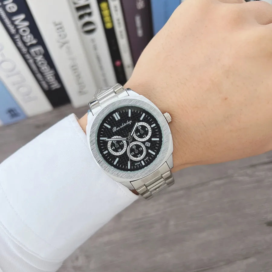 Casual Classic Style Solid Color Single Folding Buckle Quartz Watch