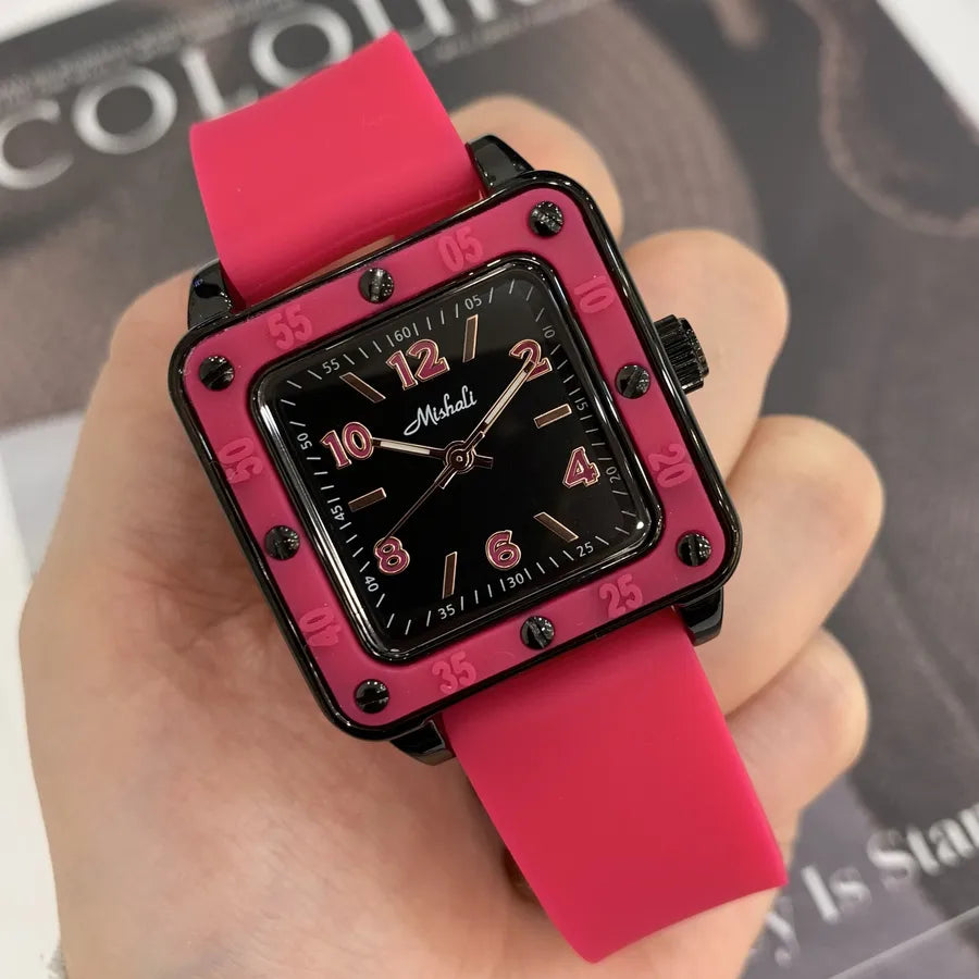 Simple Style Solid Color Buckle Quartz Watch Women's Watches