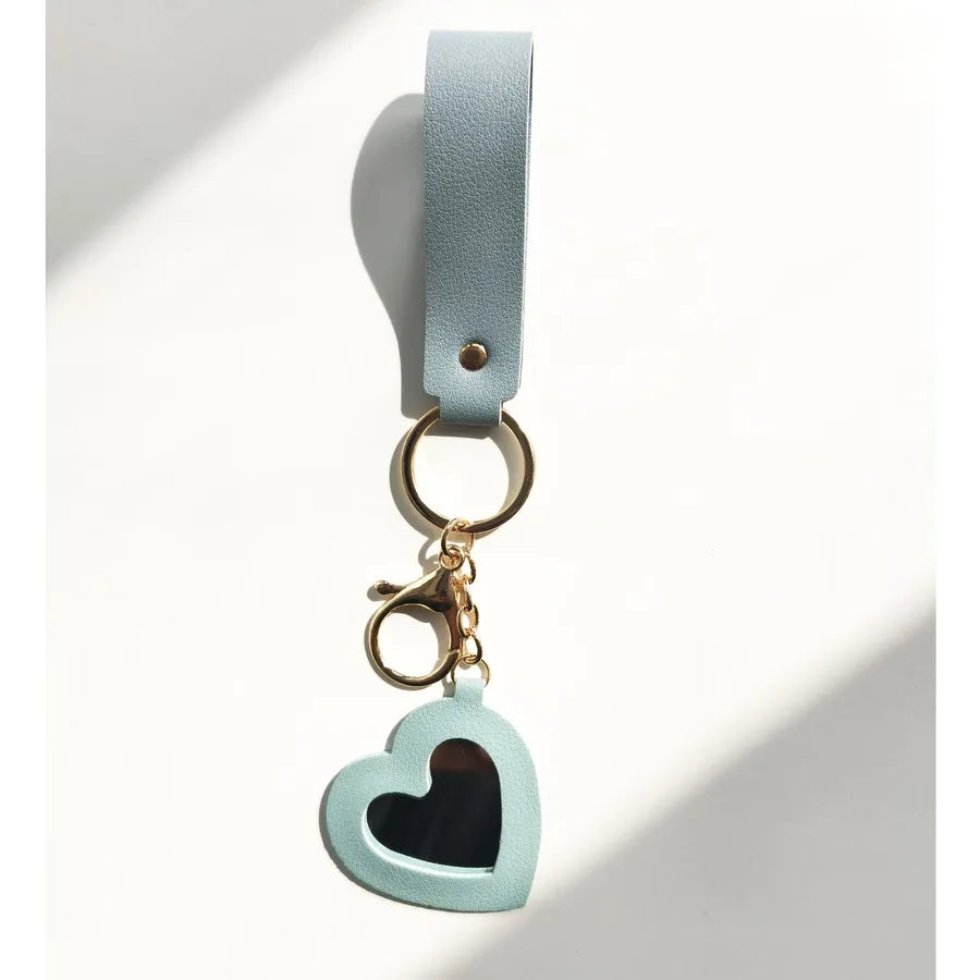 Simple Style Heart Shape Pu Leather Women's Keychain