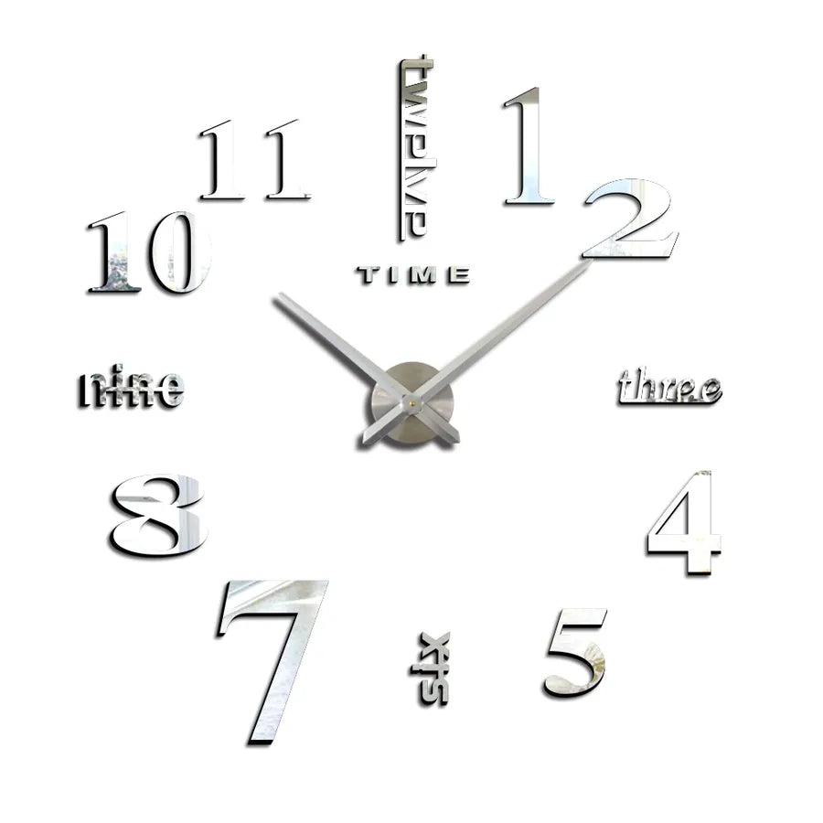 Casual Round Plastic Plexiglass pendant Wall Clock Artificial Decorations