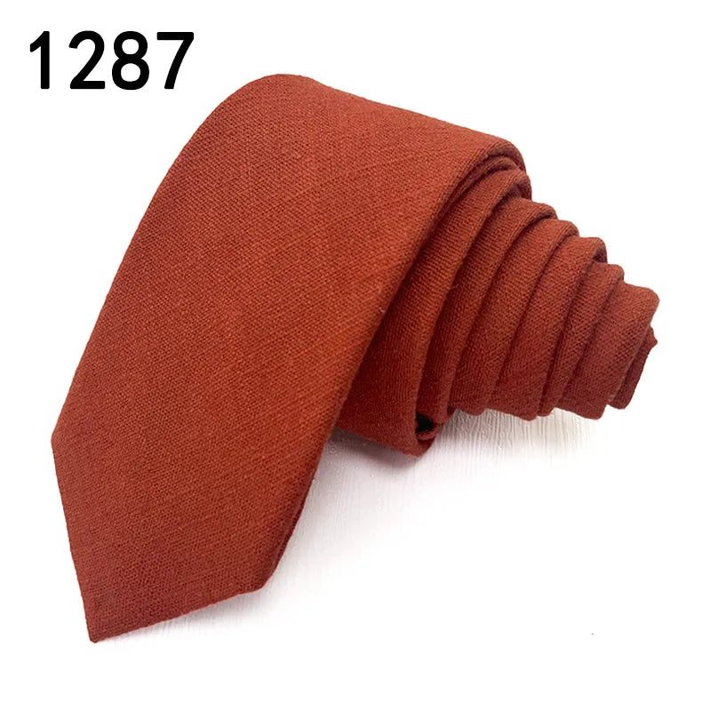 Casual Solid Color Cotton Men's Tie