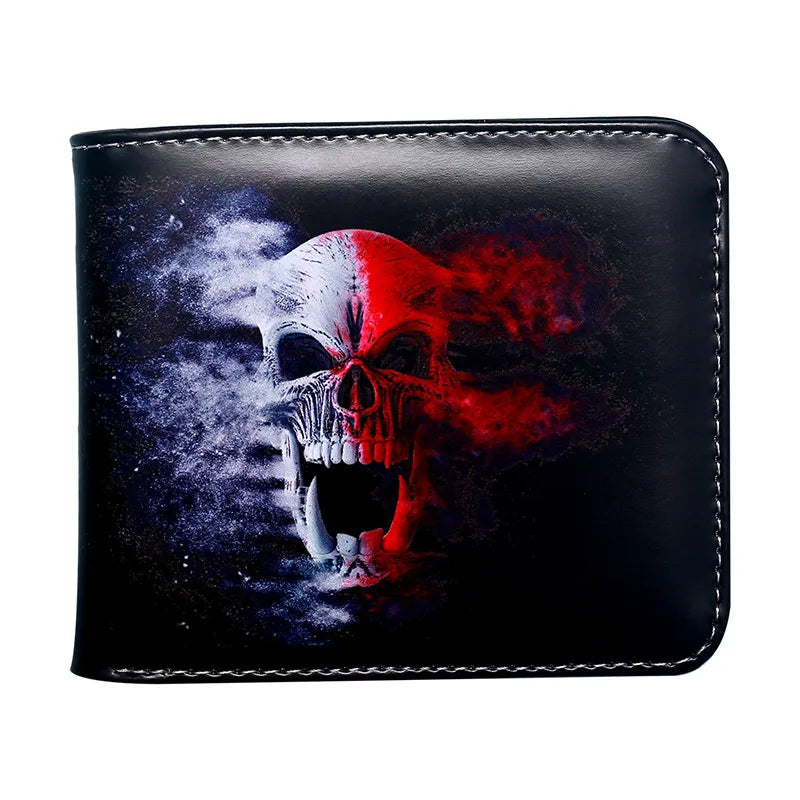 Men's Skull PVC Open Wallets