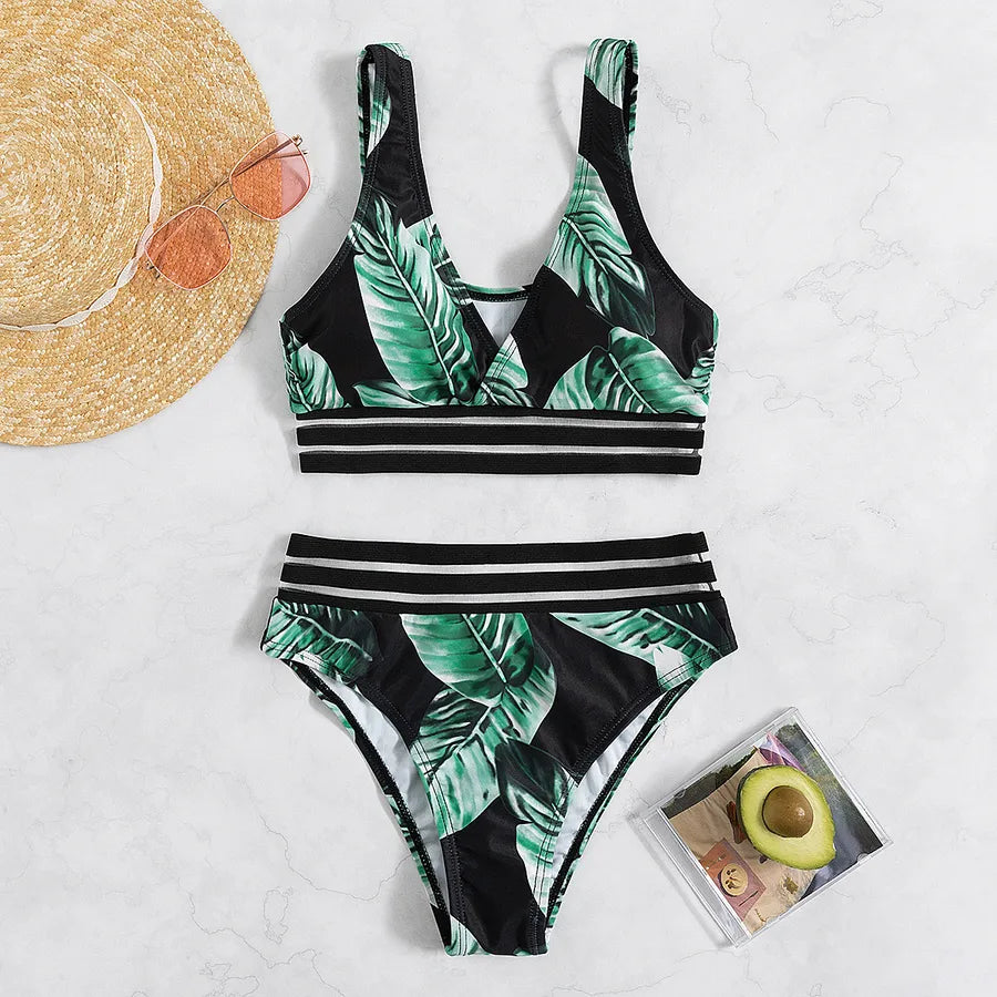 women's multicolor 2 piece set bikinis