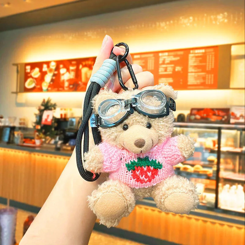 Cartoon Style Bear Polyester Women's Keychain