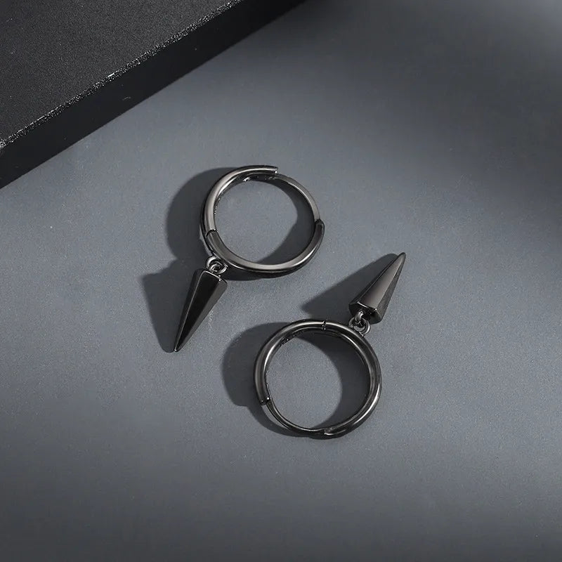 1 pair hip-hop geometric plating copper earrings