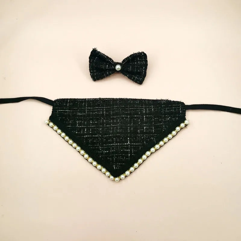 sweet polyester bow knot pet scarf