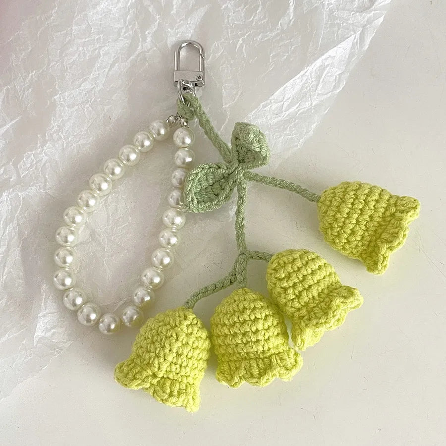 Cute Flower yarn Women's Keychain