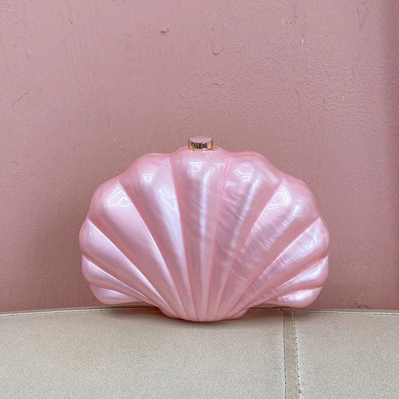 Arylic Solid Color Shell Evening Bags