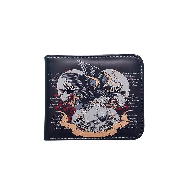 Unisex Skull PVC Open Wallets