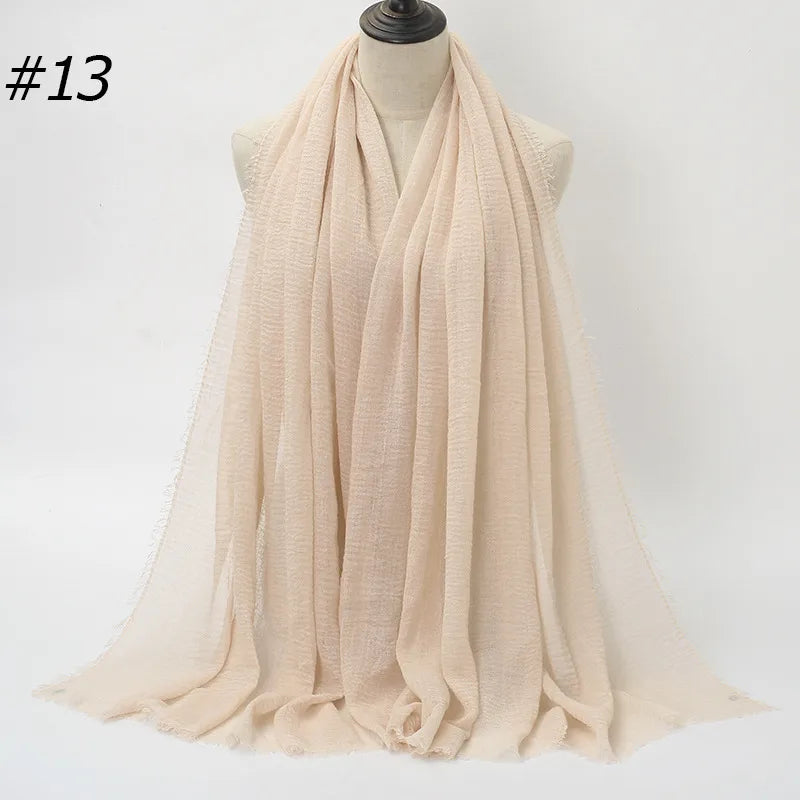 fashion solid color cotton pashmina scarves