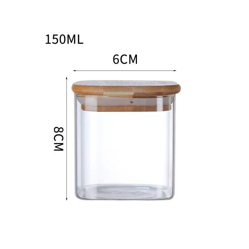 Simple Style Solid Color Glass Storage Container Box