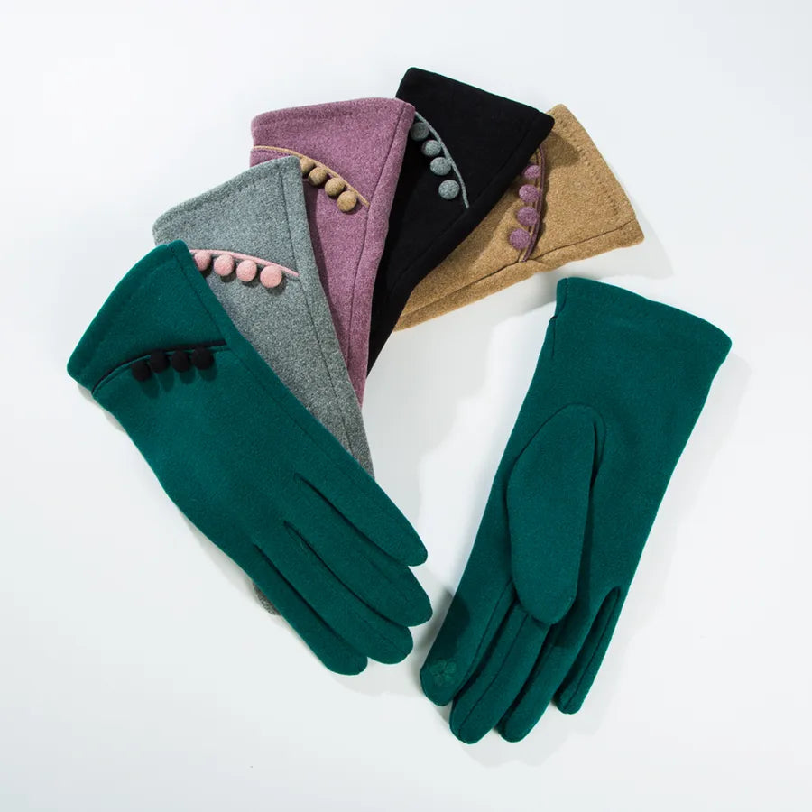 women's elegant solid color polyester cotton gloves 1 pair