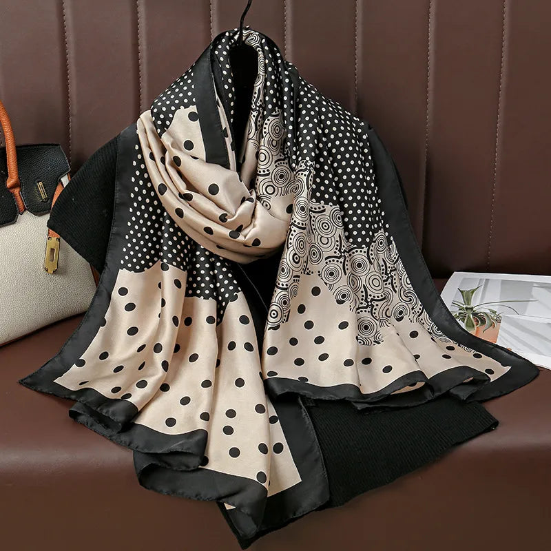 women's lady flower cloud brocade printing scarf