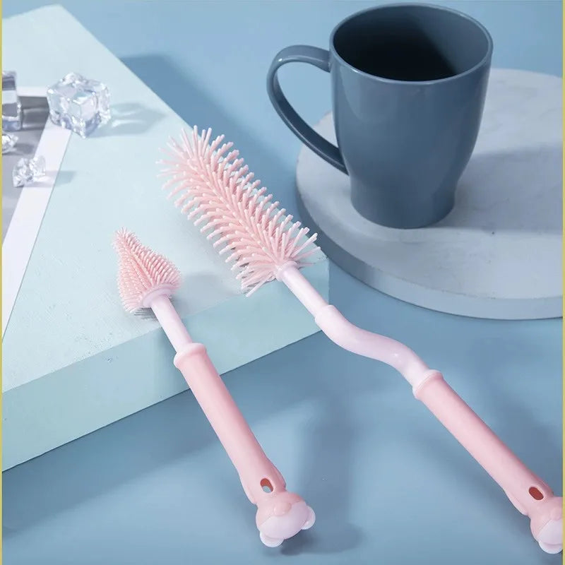 casual solid color silica gel cleaning brush